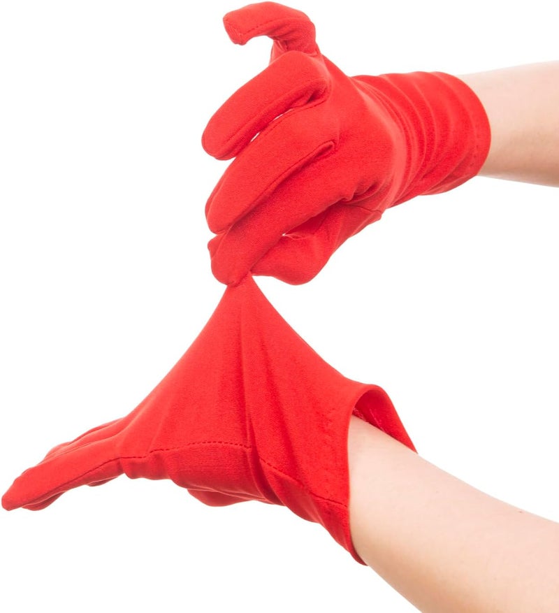 Vonokee Adult Spandex Gloves,Short Stretchy Opera Gloves for Halloween Party Costume 1920s Flapper Accessories - Image 3